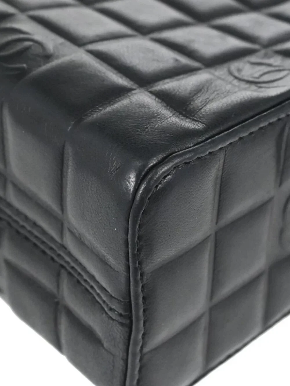 Chanel Black Lambskin Choco Bar Handbag